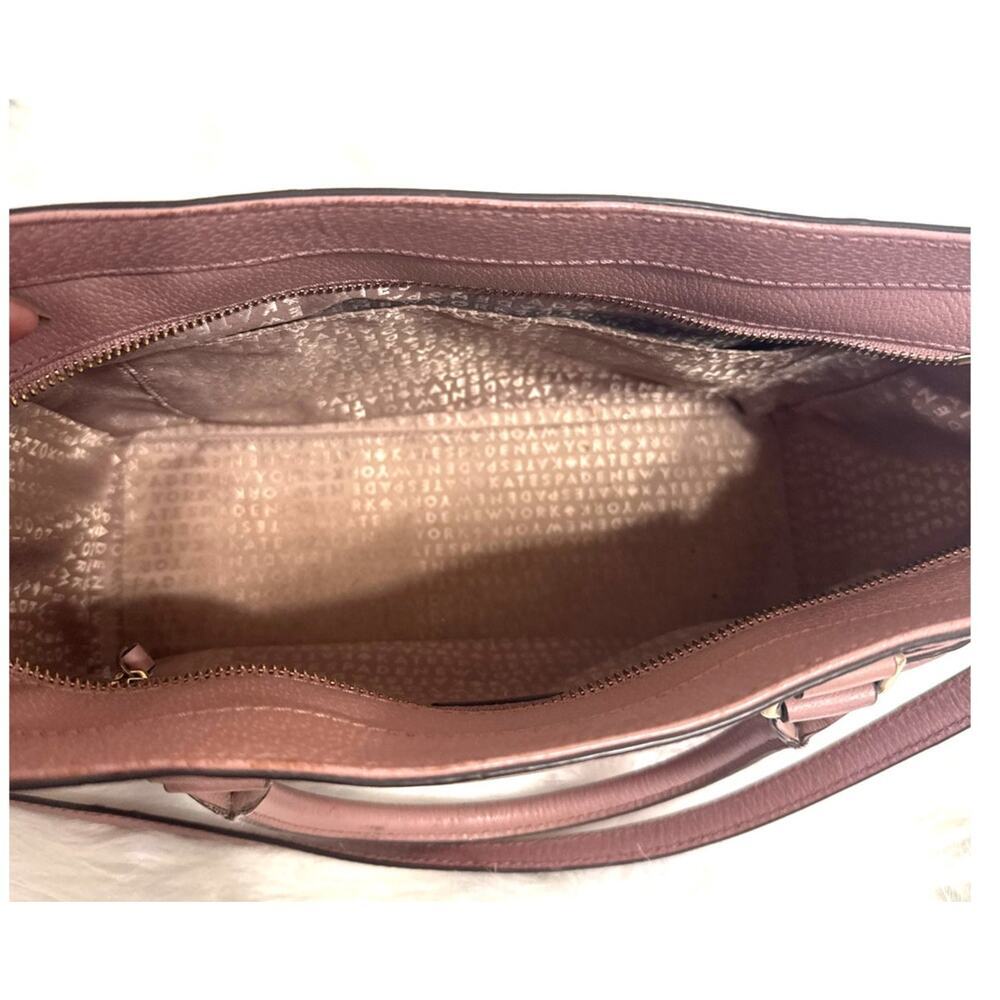 Kate Spade Lana Grove Street Satchel Pocketbook Dusty Peony Straps Leather - Picture 9 of 13